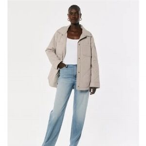 Hollister Light Tan Quilted Jacket
